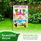 G128 Combo Pack: Garden Flag Stand Black 36 in x 16 in & Garden Flag Happy Easter Decoration Rabbit Gnome in Truck 12"x18" Double-Sided Blockout Fabric